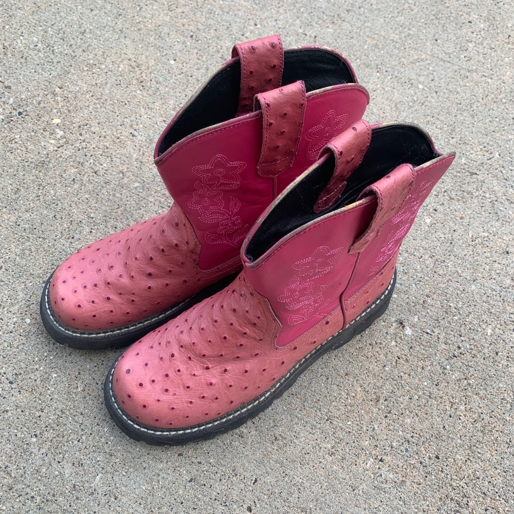 Pink Roper Boots with Ostrich Style